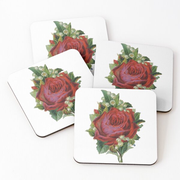 Item preview, vintage rose & lily of the valley designed and sold by foxtailvintage.