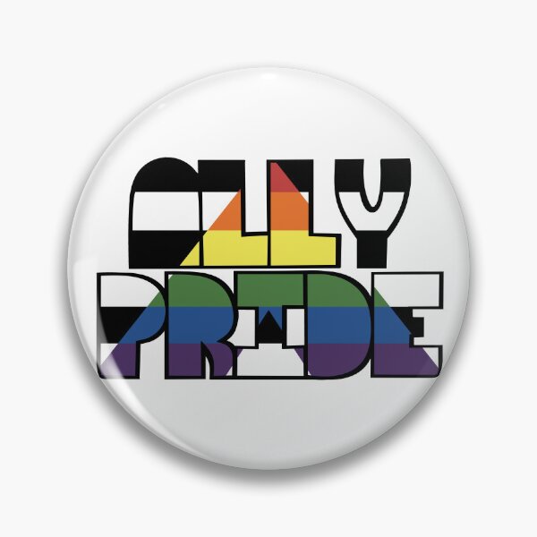 Item preview, Ally Pride Rainbow Flag Typography Art — LGBTQ Supporter Bold Letter Design for Pride Month designed and sold by RareSquareBearArts.