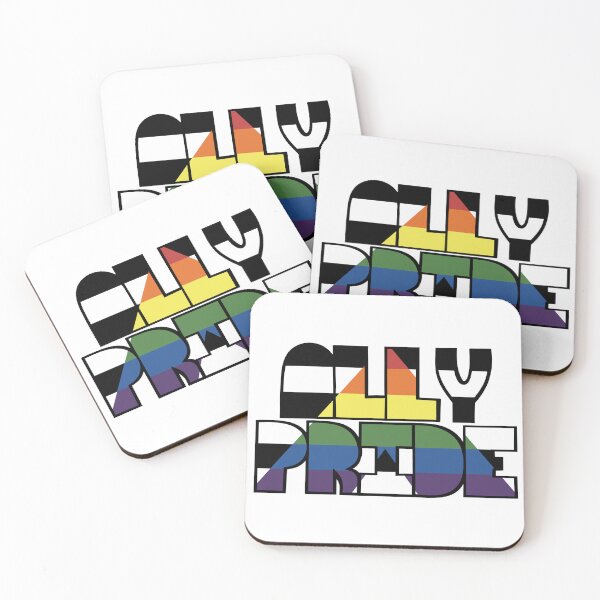 Item preview, Ally Pride Rainbow Flag Typography Art — LGBTQ Supporter Bold Letter Design for Pride Month designed and sold by RareSquareBearArts.