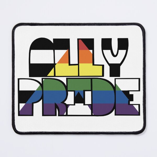 Item preview, Ally Pride Rainbow Flag Typography Art — LGBTQ Supporter Bold Letter Design for Pride Month designed and sold by RareSquareBearArts.