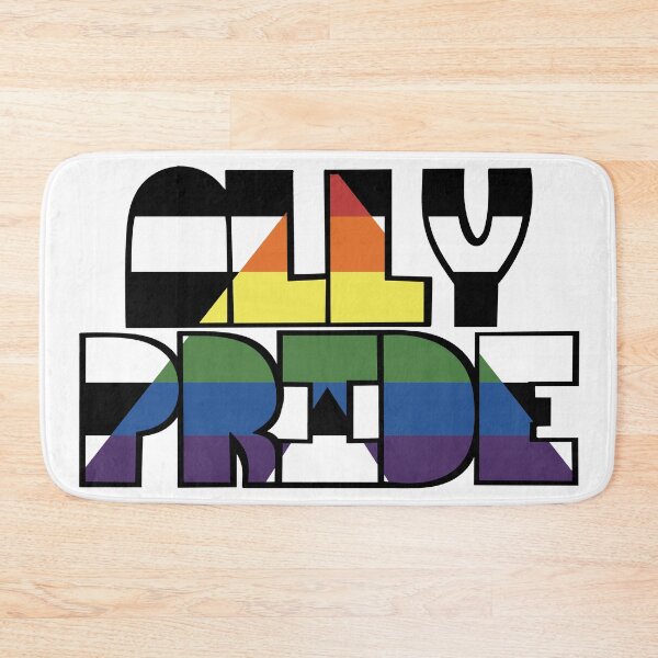 Item preview, Ally Pride Rainbow Flag Typography Art — LGBTQ Supporter Bold Letter Design for Pride Month designed and sold by RareSquareBearArts.