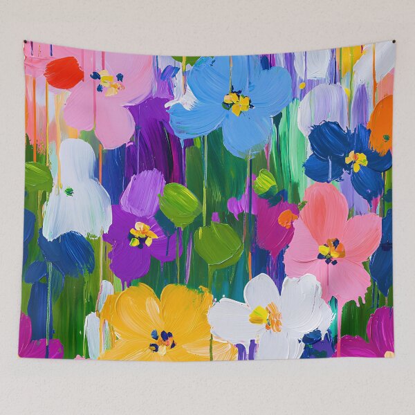 Item preview, Brightly Colorful Floral Watercolor-Style Abstract Digital Art designed and sold by DEC02.
