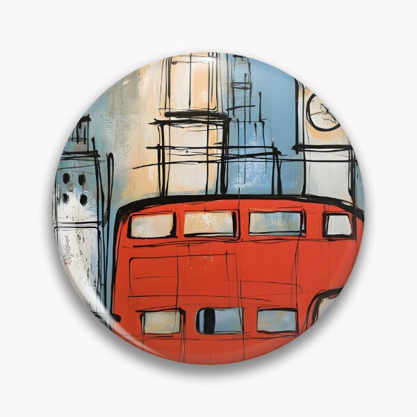 Item preview, London in Motion - Iconic City Landmarks and the Timeless Red Double Decker in Whimsical Urban Color designed and sold by OlfactoART Studio.