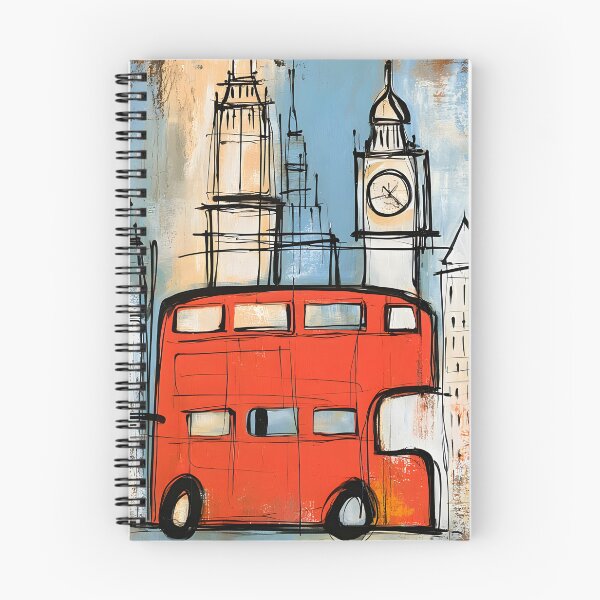 Item preview, London in Motion - Iconic City Landmarks and the Timeless Red Double Decker in Whimsical Urban Color designed and sold by OlfactoART Studio.
