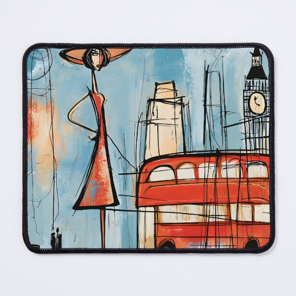 Item preview, London Landmarks Reimagined - Big Ben Red Double Decker and the Pulse of a Vibrant City designed and sold by OlfactoART Studio.