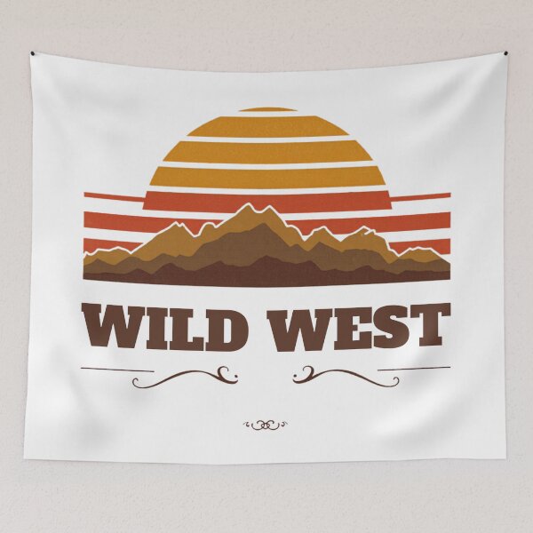 Item preview, Wild West Vintage Sunset Mountain T-Shirt | Retro Western Cowboy Landscape Design designed and sold by Vintage-Art86.