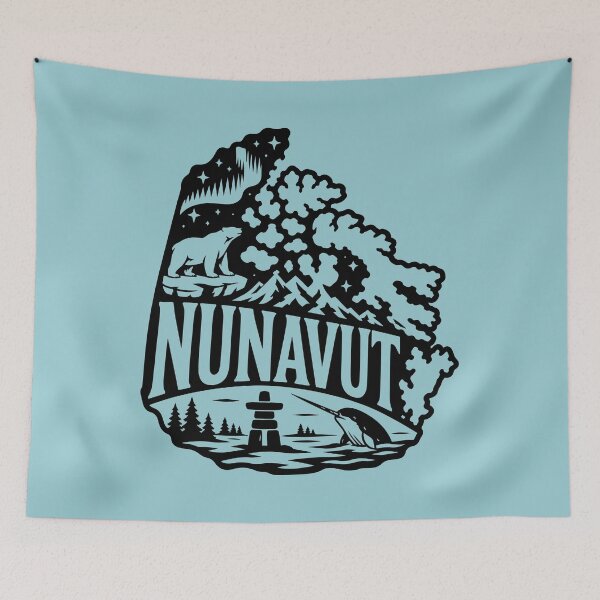 Item preview, Nunavut Canada Arctic Wildlife and Canadian Aurora Silhouette designed and sold by meganohm.