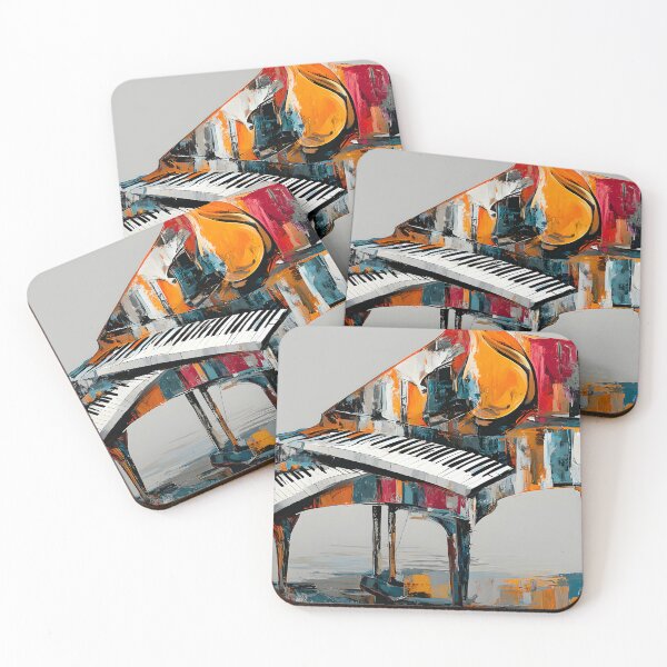Item preview, Futuristic Grand Piano Reverie - Surreal Color Waves Flowing Through Music and Modern Imagination designed and sold by OlfactoART Studio.
