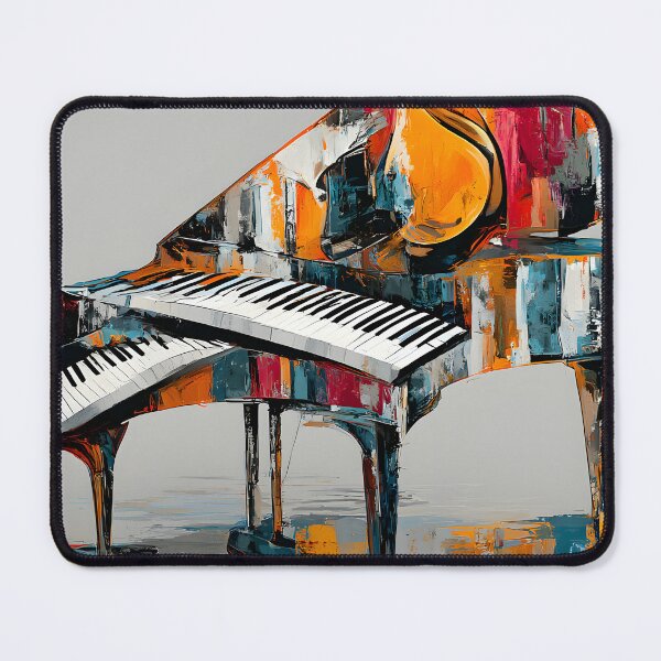 Item preview, Futuristic Grand Piano Reverie - Surreal Color Waves Flowing Through Music and Modern Imagination designed and sold by OlfactoART Studio.