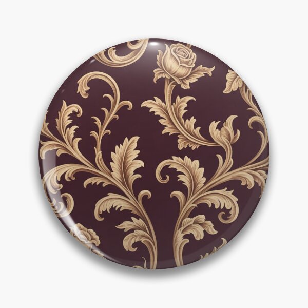 Item preview, Luxurious Baroque Gold Rose Pattern | Ornate Maroon Scroll Seamless Repeat designed and sold by Midnight Veil Designs.