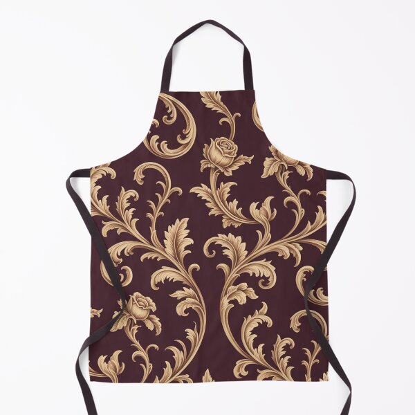 Item preview, Luxurious Baroque Gold Rose Pattern | Ornate Maroon Scroll Seamless Repeat designed and sold by Midnight Veil Designs.