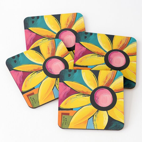 Item preview, Sunflower in a Vortex of Color - Bold Geometric Petals and Vibrant Abstract Energy Unleashed designed and sold by OlfactoART Studio.