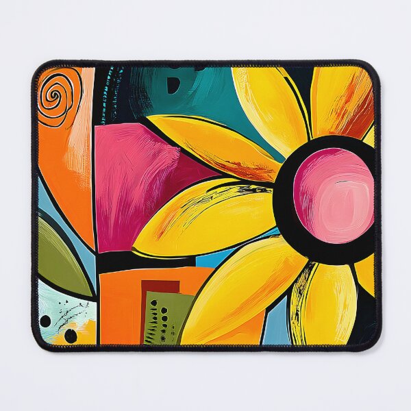 Item preview, Sunflower in a Vortex of Color - Bold Geometric Petals and Vibrant Abstract Energy Unleashed designed and sold by OlfactoART Studio.