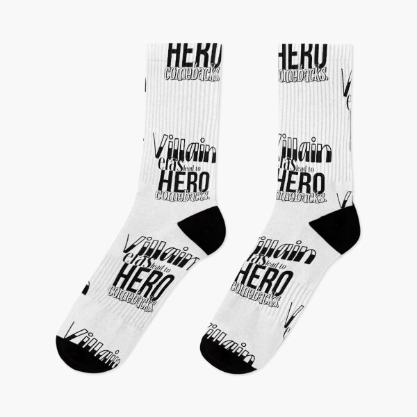 Item preview, Villain Eras lead to Hero comebacks, text only meme designed and sold by GiSilver.