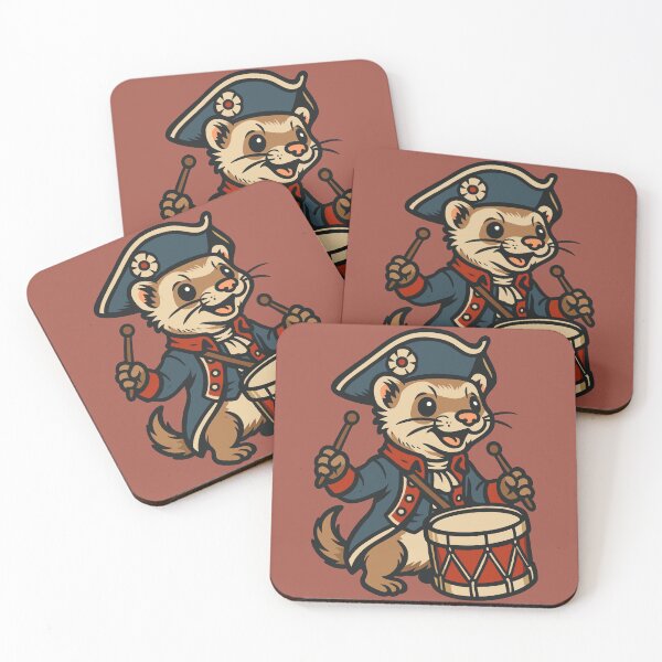 Item preview, Revolutionary Drummer Ferret designed and sold by Ghost on Toast.