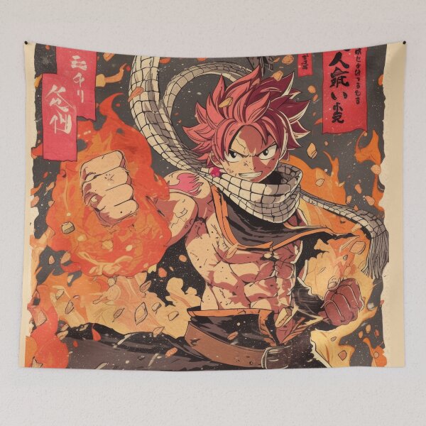 Item preview, Vintage Warned Natsu Dragon Fist  designed and sold by AnimeArsenalPrints.