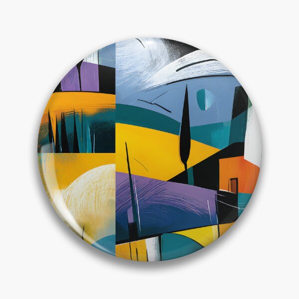 Item preview, Tuscany Through Angular Light - Vibrant Geometric Villages and Cypress Trees in Abstract Harmony designed and sold by OlfactoART Studio.