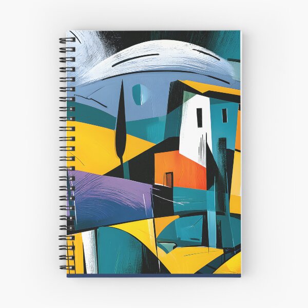 Item preview, Tuscany Through Angular Light - Vibrant Geometric Villages and Cypress Trees in Abstract Harmony designed and sold by OlfactoART Studio.