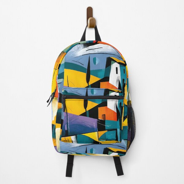 Item preview, Tuscany Through Angular Light - Vibrant Geometric Villages and Cypress Trees in Abstract Harmony designed and sold by OlfactoART Studio.