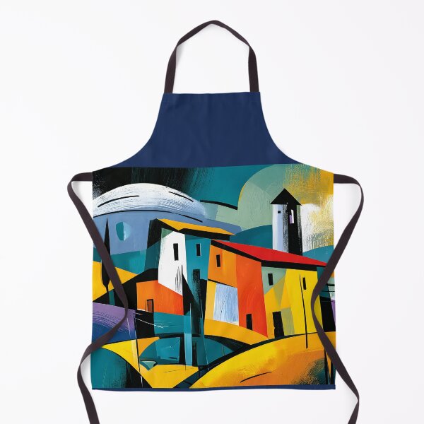 Item preview, Tuscany Through Angular Light - Vibrant Geometric Villages and Cypress Trees in Abstract Harmony designed and sold by OlfactoART Studio.