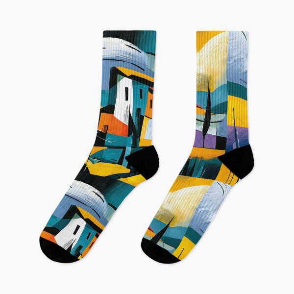 Item preview, Tuscany Through Angular Light - Vibrant Geometric Villages and Cypress Trees in Abstract Harmony designed and sold by OlfactoART Studio.