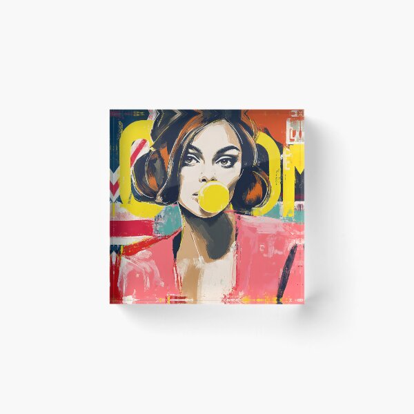 Item preview, Pop Art Confidence Unleashed - Stylish Woman with Bubblegum Attitude and Retro Urban Color designed and sold by OlfactoART Studio.