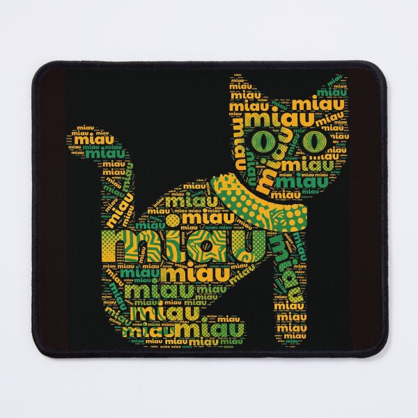 Item preview, Lettered cat with "meow" in yellow and green colors designed and sold by ParadoxParadox.
