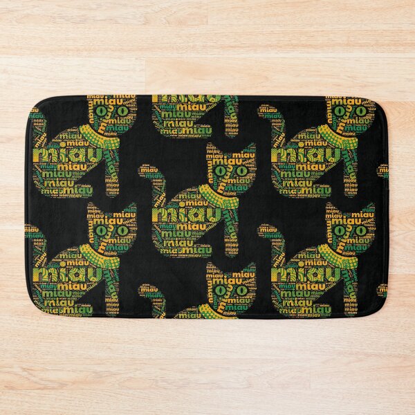 Item preview, Lettered cat with "meow" in yellow and green colors designed and sold by ParadoxParadox.