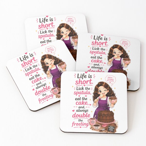 Item preview, Life is Short. Lick the Spatula, Eat the Cake, Double the Frosting. designed and sold by thecookiegallery.