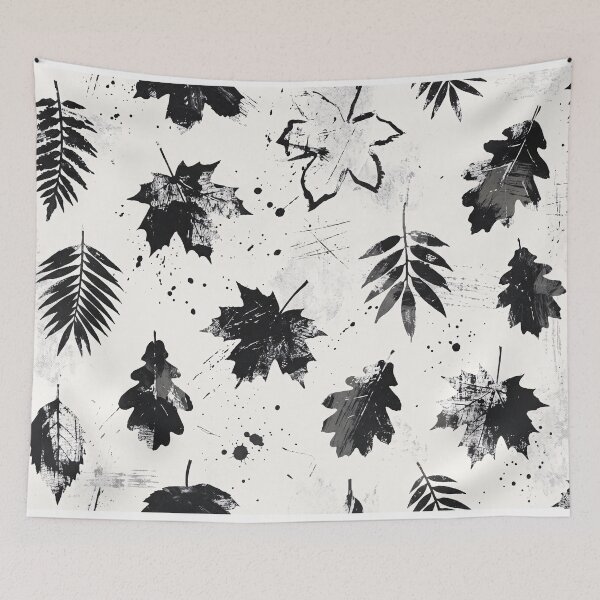 Item preview, Distressed Black Leaf Pattern Abstract designed and sold by TOM JACK.