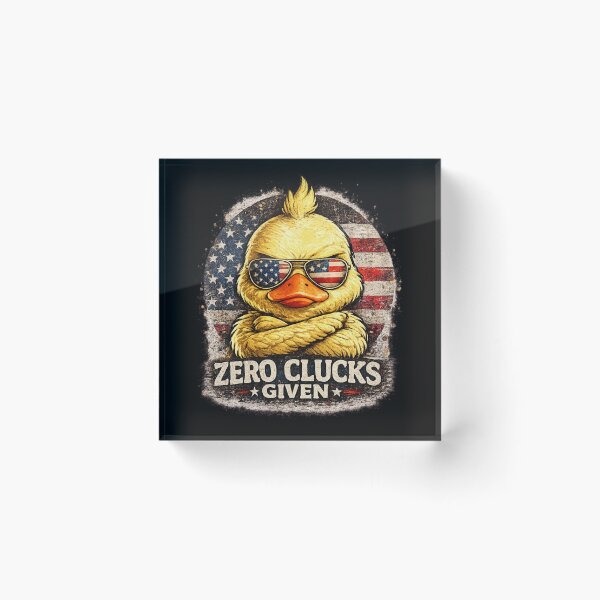 Item preview, Zero Clucks Given Duck Funny American Flag designed and sold by RawEdgeStudios.