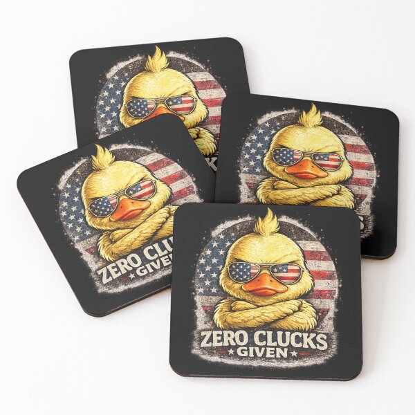 Item preview, Zero Clucks Given Duck Funny American Flag designed and sold by RawEdgeStudios.
