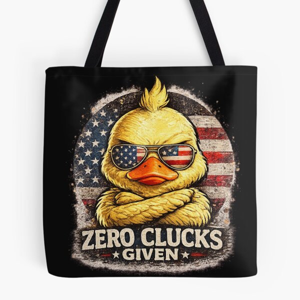Item preview, Zero Clucks Given Duck Funny American Flag designed and sold by RawEdgeStudios.