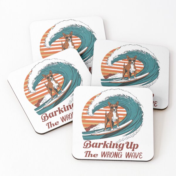 Item preview, Barking Up The Wrong Wave | Vintage Retro Surfing Dog designed and sold by AMBAYK.