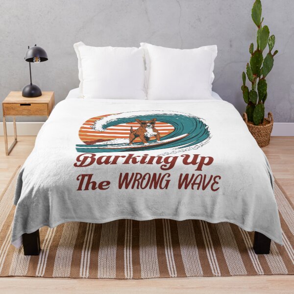 Item preview, Barking Up The Wrong Wave | Vintage Retro Surfing Dog designed and sold by AMBAYK.