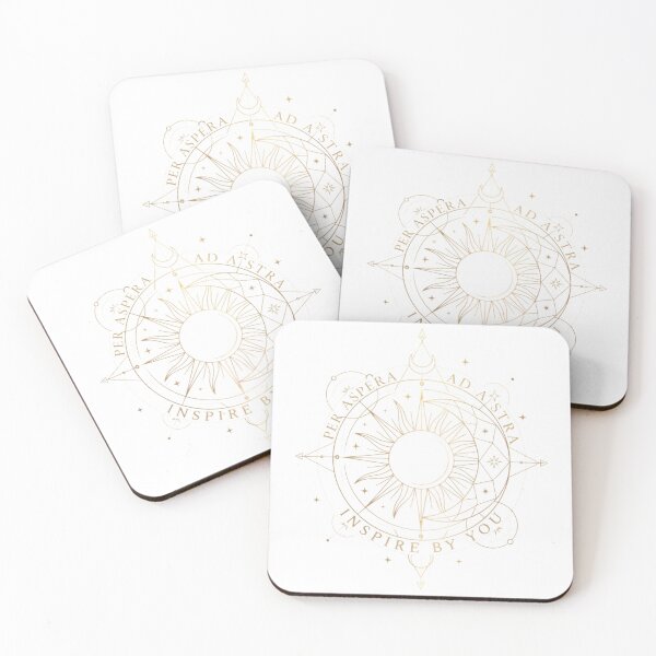 Item preview, Per Aspera Ad Astra Celestial Sun Moon Gold Sacred Geometry designed and sold by InspireByYou™.
