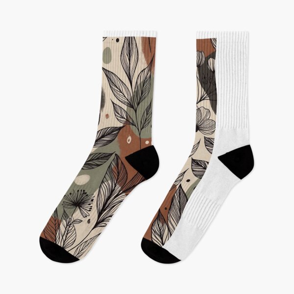 Item preview, Abstract Botanical Leaves Pattern | Boho Nature Illustration in Earth Tones designed and sold by GalleryPeak.