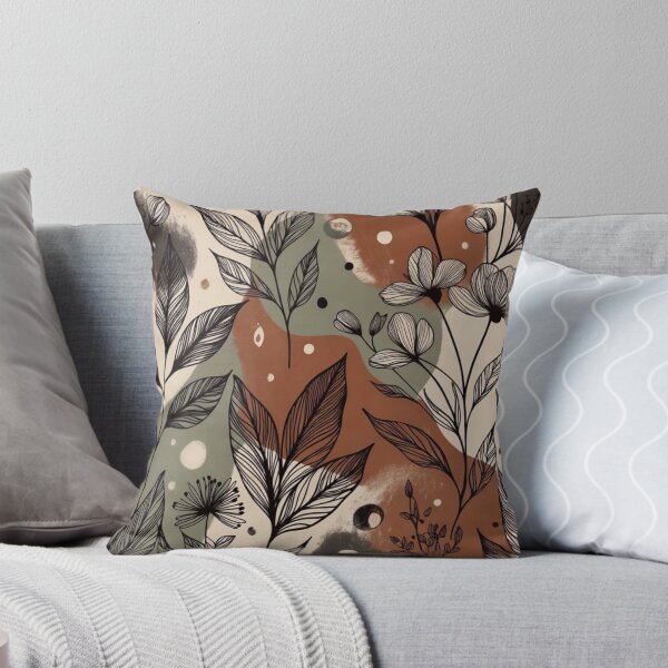 Item preview, Abstract Botanical Leaves Pattern | Boho Nature Illustration in Earth Tones designed and sold by GalleryPeak.