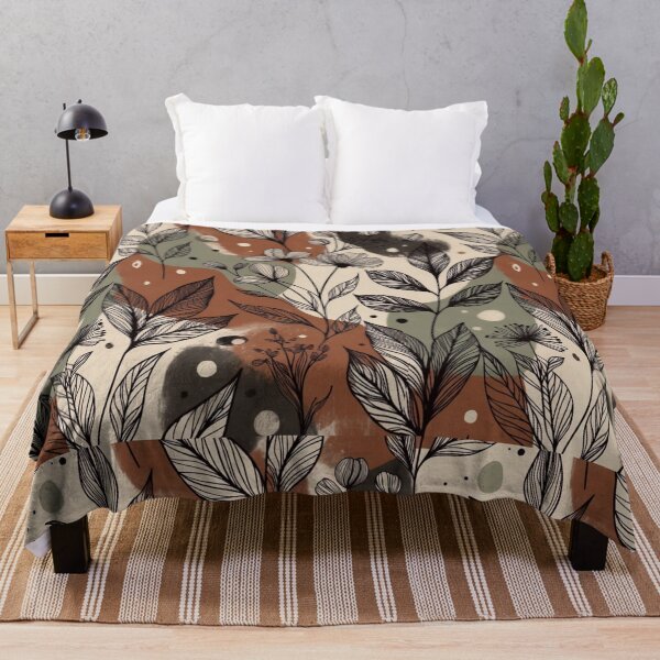 Item preview, Abstract Botanical Leaves Pattern | Boho Nature Illustration in Earth Tones designed and sold by GalleryPeak.
