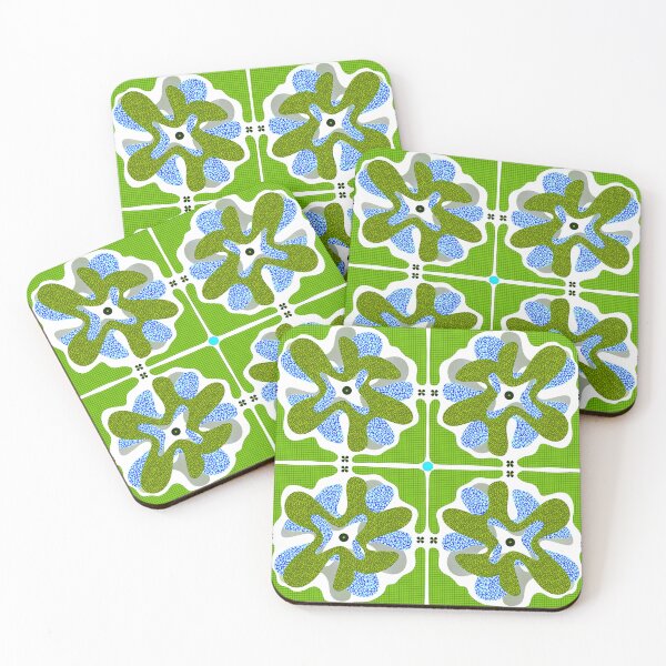 Item preview, Retro Green Patterned Organic Geometric Design designed and sold by Clara Fruggeri.