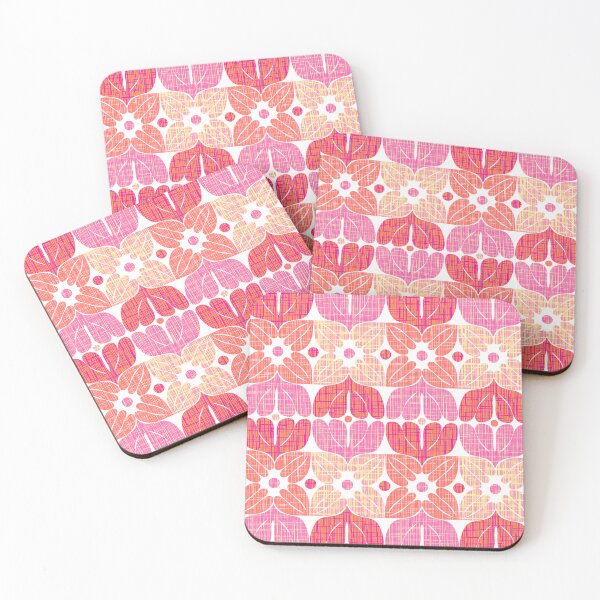 Item preview, Mid Century Modern Retro Floral Abstract Pink Patterned designed and sold by Clara Fruggeri.
