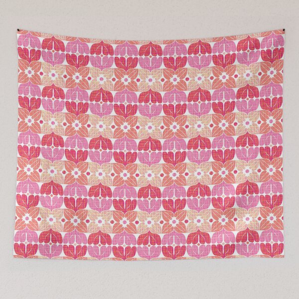 Item preview, Mid Century Modern Retro Floral Abstract Pink Patterned designed and sold by Clara Fruggeri.
