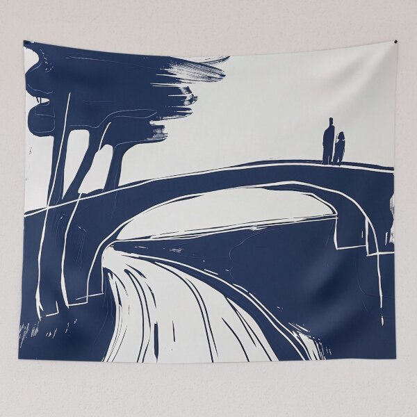 Item preview, Bridge - Blue Abstract Art designed and sold by shadow-bloom.