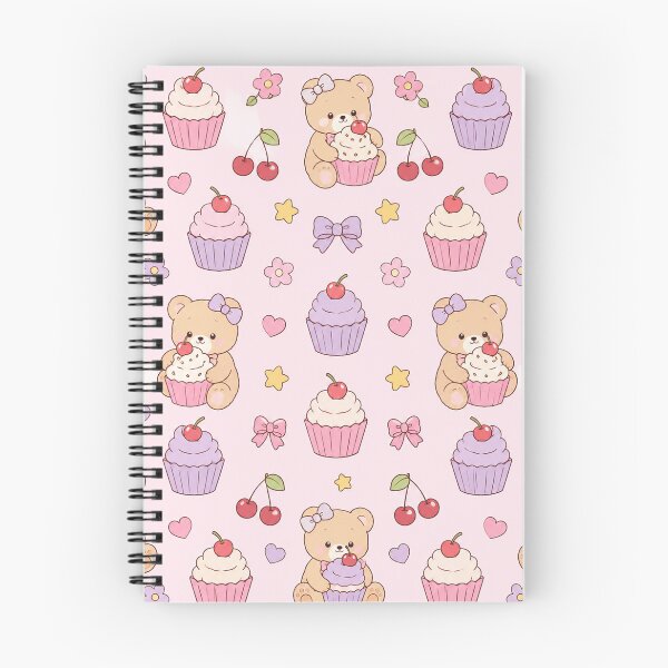 Item preview, Kawaii Cupcake Teddy Bear Pattern Cute Pastel Bakery Aesthetic designed and sold by Soft Berry Studio.