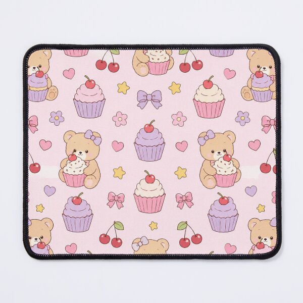 Item preview, Kawaii Cupcake Teddy Bear Pattern Cute Pastel Bakery Aesthetic designed and sold by Soft Berry Studio.