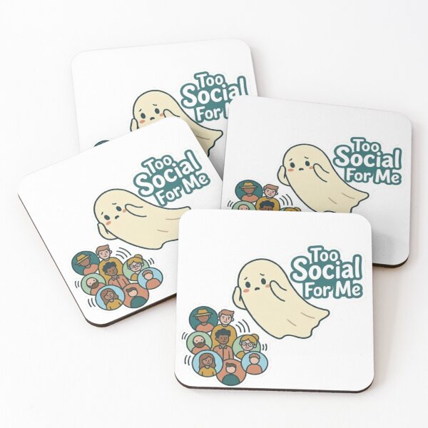 Item preview, Too Social For Me: Cute Ghost Introvert Design designed and sold by Northern Glow Art.