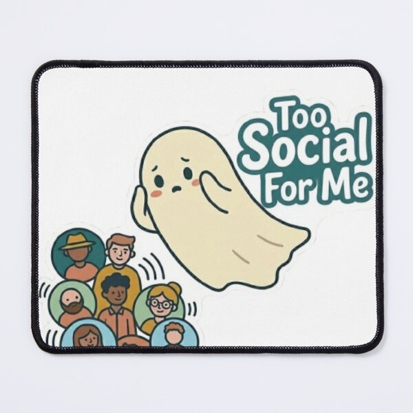 Item preview, Too Social For Me: Cute Ghost Introvert Design designed and sold by Northern Glow Art.