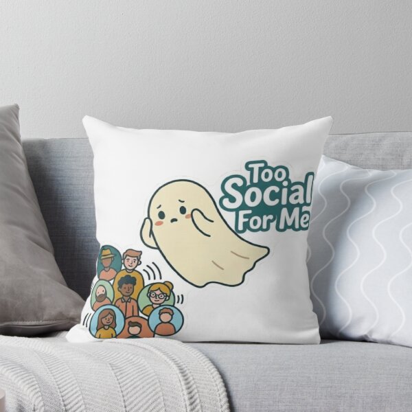 Item preview, Too Social For Me: Cute Ghost Introvert Design designed and sold by Northern Glow Art.
