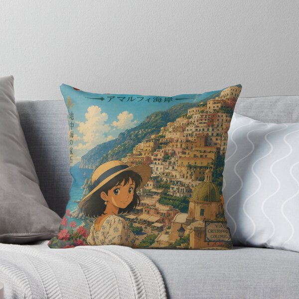 Item preview, Positano Amalfi Coast Retro Anime Travel Poster Japanese Edition designed and sold by ElartedeNoel.