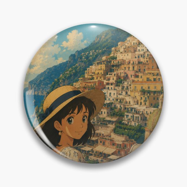 Item preview, Positano Amalfi Coast Retro Anime Travel Poster Japanese Edition designed and sold by ElartedeNoel.